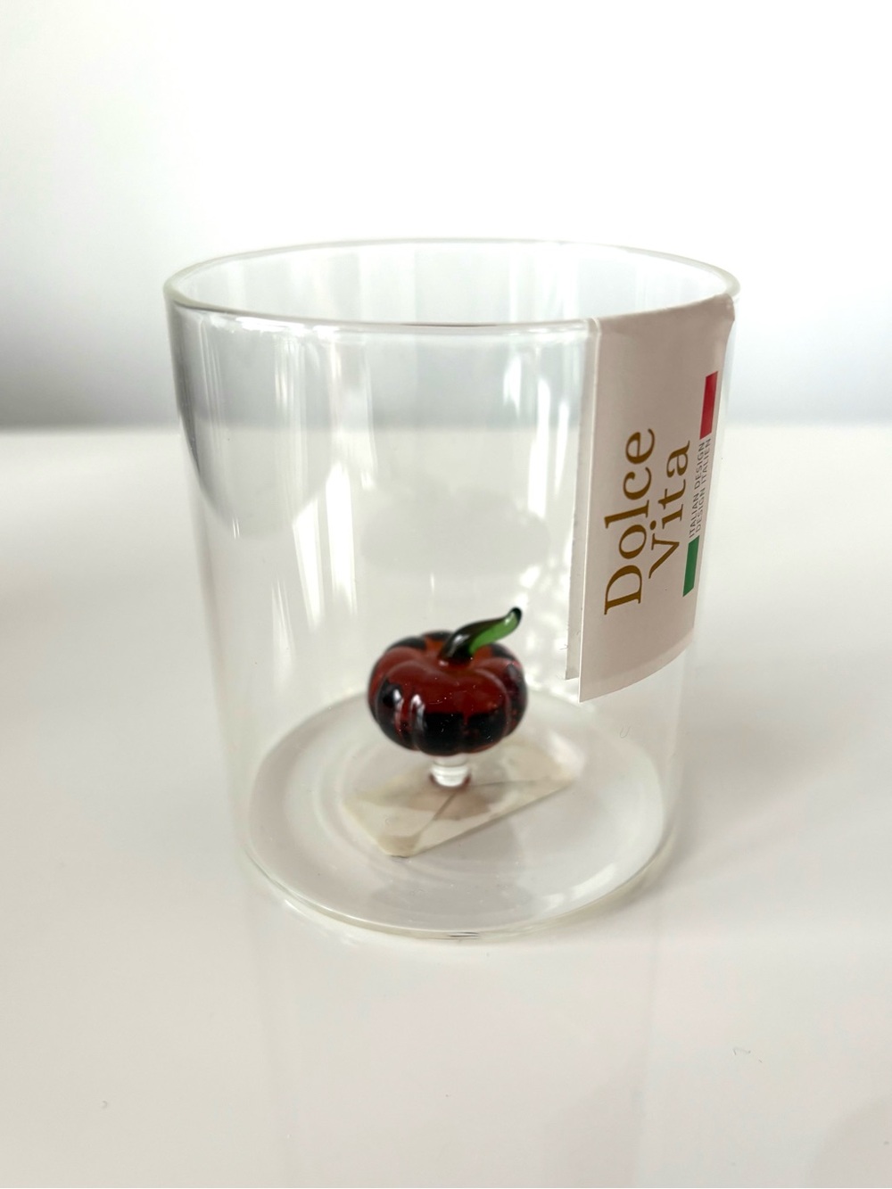 NEW Glass Cup with Pumpkin